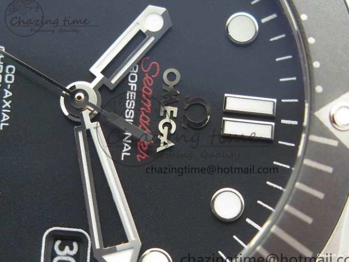 0823 Flexible Seamaster 300M SS OMF 1:1 Best Edition Black Dial Matt Black Ceramic Bezel On SS Bracelet A 8147